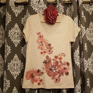 SOLD: V-Neck Embellished Top